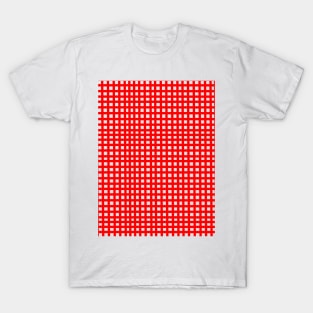 red mesh grid square lines pattern T-Shirt